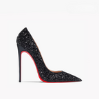 Red-Sole Glitter Heels