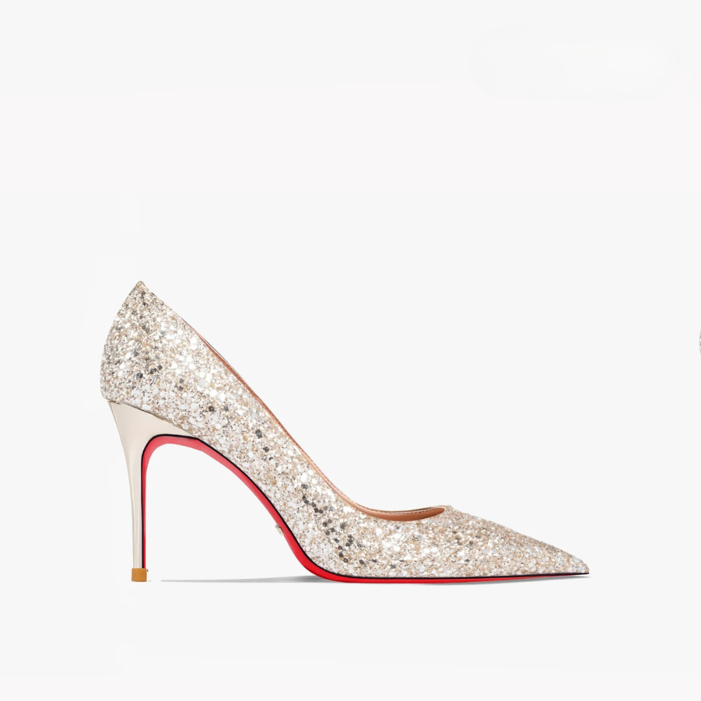Red-Sole Glitter Heels