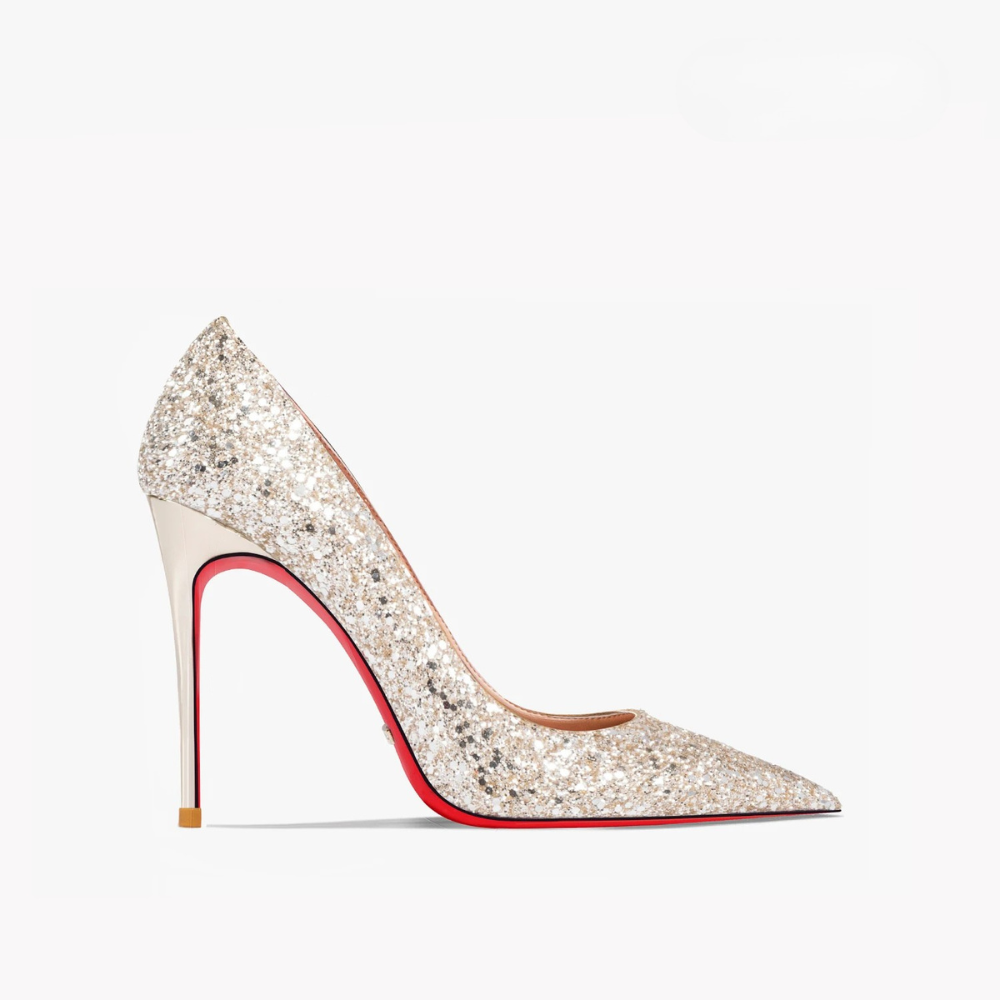 Red-Sole Glitter Heels