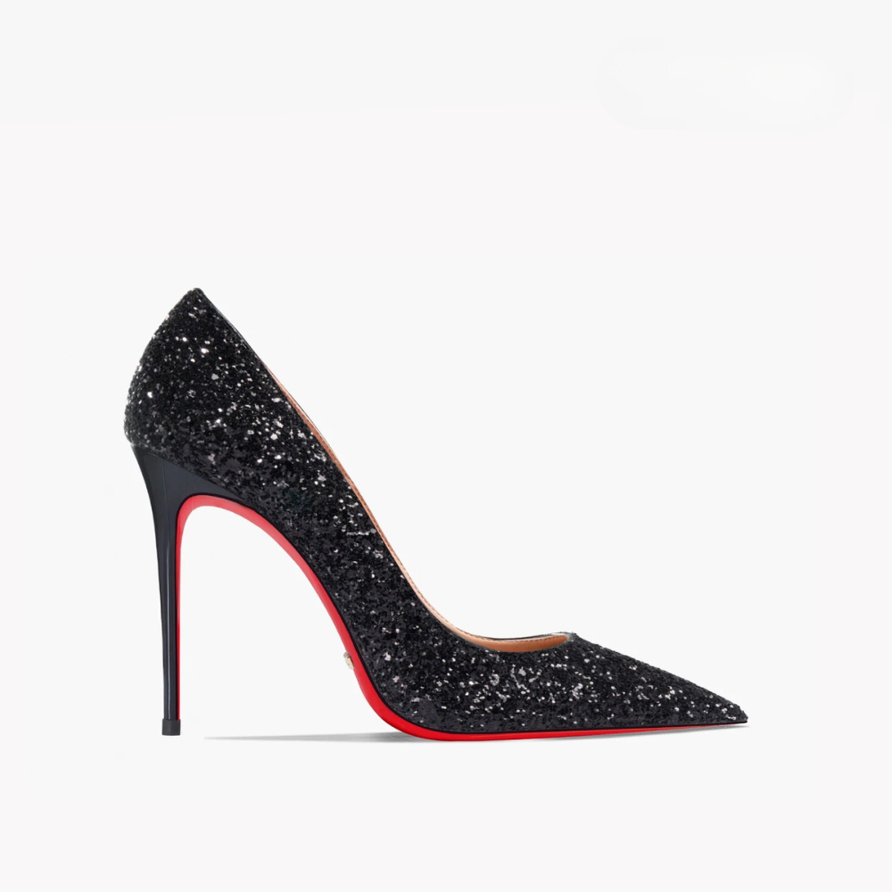 Red-Sole Glitter Heels