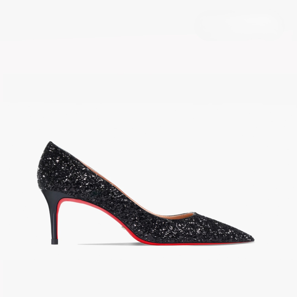 Red-Sole Glitter Heels