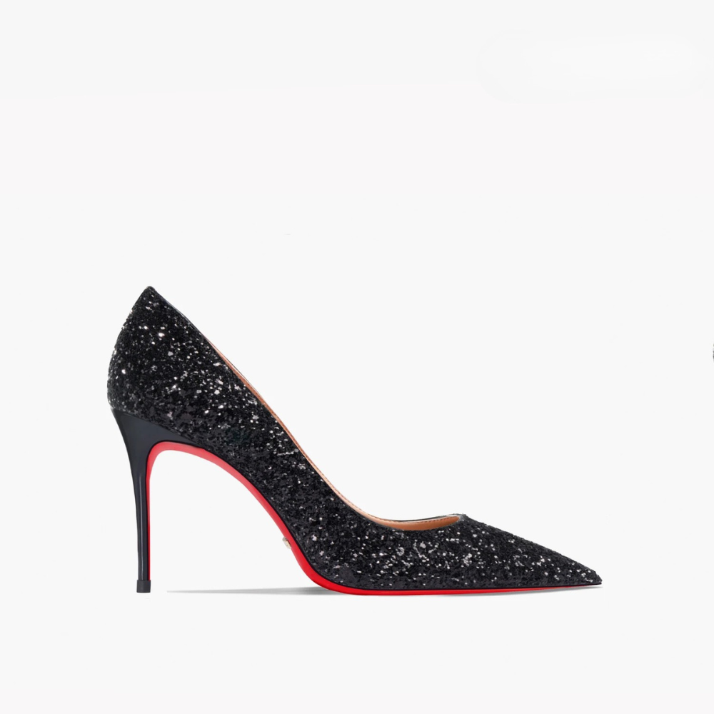Red-Sole Glitter Heels